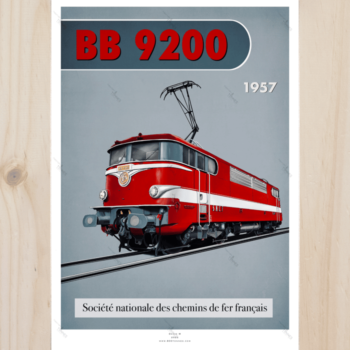 Affiche - Locomotive BB9200 (A2) 800Tonnes-BB9200 UTM MF Affiche - Locomotive BB9200 (A2) 800Tonnes-BB9200