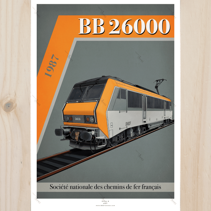 Affiche - Locomotive BB26000 (A2) 800Tonnes-BB26000 UTM MF Affiche - Locomotive BB26000 (A2) 800Tonnes-BB26000