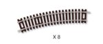 PECO-ST2020 8 Rails courbes R1 HO code 100 22,5°