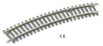 PECO-ST2025 blister de 8 rails courbe R2 22.5° code 100