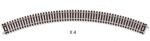 PECO-ST2031 Blister de 4 rails courbes R3 45° HO code 100