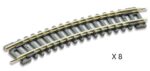 PECO-ST3003 blister de 8 rails courbes N R1 228mm 22,5° Code 80