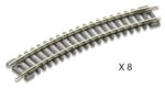 PECO-ST3014 Blister de 8 rails courbes R2 263,5mm 22,5° N code 80