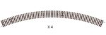 PECO-ST3017 Blister de 4 rails courbes R3 45° code 80 N