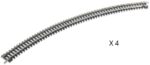 PECO-ST3019 Blister de 4 rails courbes R4 333,4mm 45° N code 80