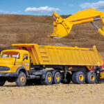 Camion MB avec remorque benne Meiller KIBRI-14025