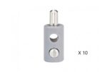 UTM MF 719 10 fiches mâles 2,6mm gris