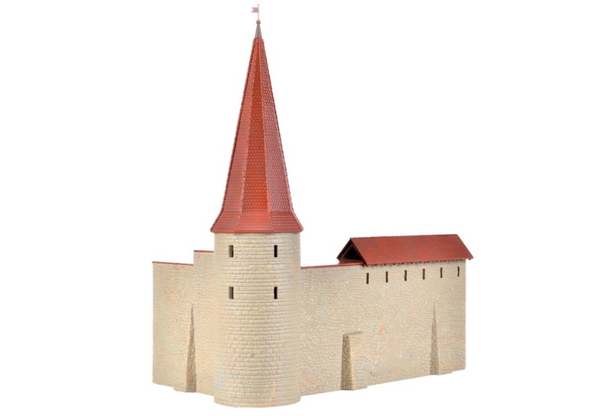 Kibri 38915 coté extérieur mur d'enceinte Mur d'enceinte avec tour KIBRI-38915