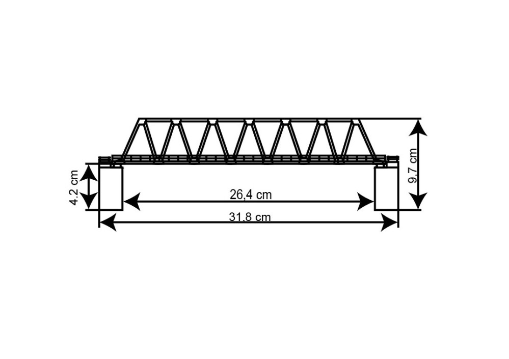 Kibri 37667 dimensions pont métallique échelle N Pont métallique N KIBRI-37667