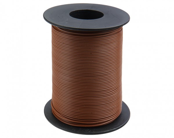 UTM-1025100MN Cable souple 0,25mm2 en bobine de 100m marron Fil de câblage marron 0.25mm2 x 100m UTM-1025100MN