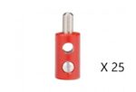UTM MF-71025 fiches mâles 2,6mm rouge