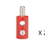 25 Fiches mâles 2.6mm rouge UTMMF71025