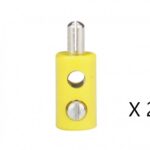25 Fiches mâles 2.6mm jaune UTM-71325