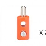 25 Fiches mâles 2.6mm orange UTM-71725
