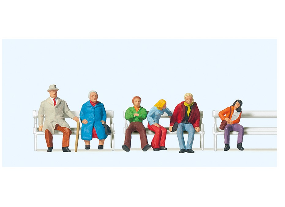 Figurines assises sur des bancs PREISER-10027