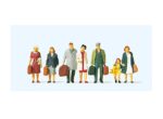 PREISER-10505 Voyageurs marchant avec bagages - 7 Figurines HO