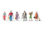 PREISER-79015 Personnages à la sortie de magasins 6 figurines en N