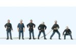 PREISER-10233 Pompiers Français en intervention - 6 Figurines HO
