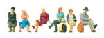 PREISER-10506 Voyageurs assis - 6 figurines HO