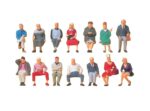 PREISER-10524 Voyageurs assis - 14 figurines HO peintes