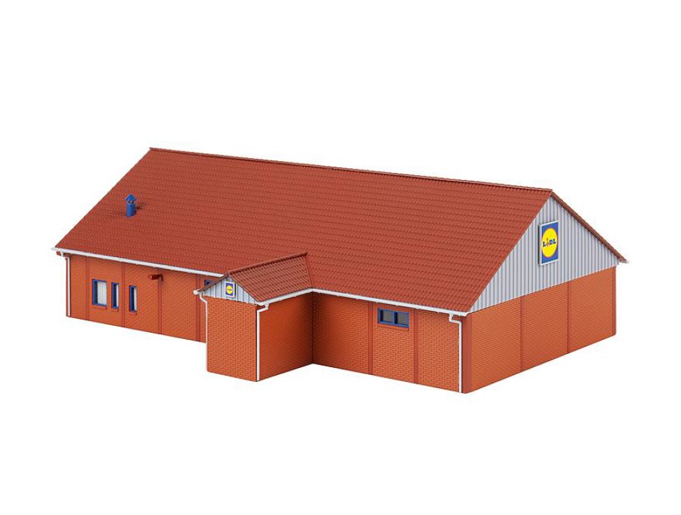 FALLER-F130615 Magasin LIDL Face arrière Supermarché LIDL FALLER-130615
