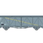 Wagon EVS couvert gris avec bande jaune LS MODELS-30671