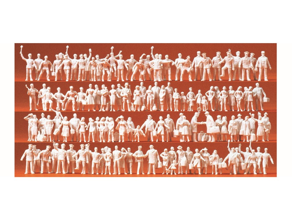 120 Figurines à peindre personnel de gare et voyageur PREISER-16325