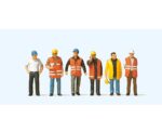 PREISER-10420 Ouvriers avec gilet de signalisation 6 figurines 1-87ème HO