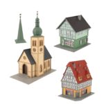 Coffret centre de village avec église FALLER-190038