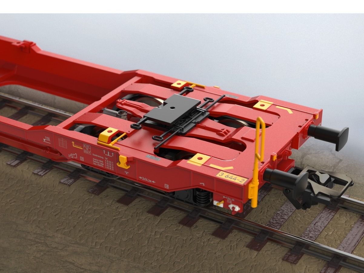 TRIX-24470 détail extrémité wagon porte remorques Wagon kangourou double TRIX-24470