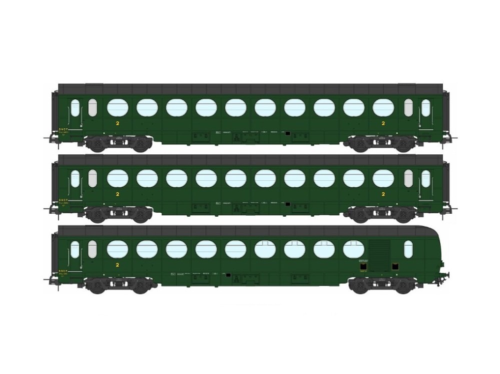 Set de 3 voitures allégées ETAT Saucisson REE-VB495