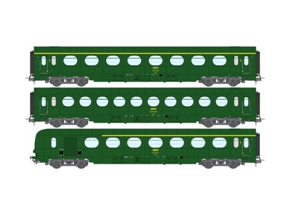 Set de 3 voitures allégées ETAT Saucisson REE-VB499