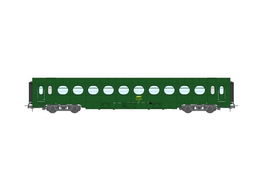 REE-VB503 Voiture saucisson de seconde classe époque IV Voiture allégée ETAT Saucisson REE-VB503