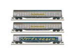 MINITRIX-18297 Coffret 3 wagons à parois coulissantes