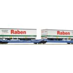 Wagon double articulé porte remorque Raben ROCO-6600117