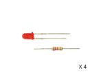 VIESSMANN-3550 Led rouge 3mm avec résistance X 4