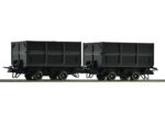 Roco-34605 boite de 2 wagonnets à charbon livrée noire HOe