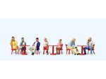 PREISER-10807 Personnages assis au café HO - 7 figurines tables et chaises