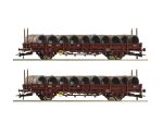 Roco-6600119 Coffret wagons plats avec bobines de fil