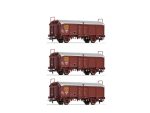 Roco-6600173 Coffret 3 wagons à toit ouvrant SNCF