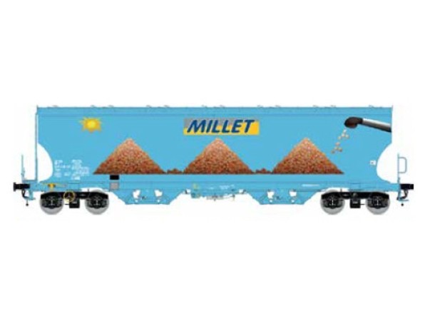 Wagon céréalier MILLET à trémies soleil et maïs LS MODELS-30588