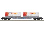 MINITRIX-15495 Wagon porte conteneurs COOP