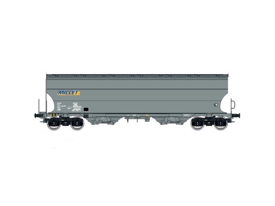 Wagon céréalier gris MILLET à trémies LS MODELS-30595