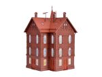 VOLLMER-43807 Maison d'angle cheminots en briques rouges H0