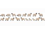 FALLER-151918 Lot de 18 moutons à têtes noires allemands HO