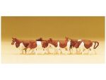 PREISER-79155 Vaches marrons et blanches 6 animaux N