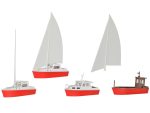 KIBRI-39160 Coffret de 4 bateaux dont 1 yacht HO