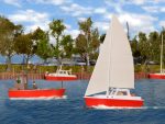 KIBRI-39160 Coffret de 4 bateaux dont 2 voiliers HO