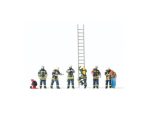 PREISER-10765 Pompiers en intervention 7 figurines HO