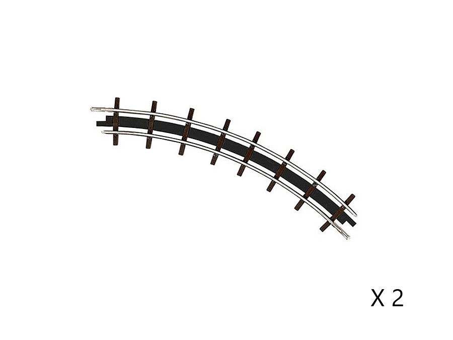 Voie minière Rails courbes HOf 45° R=115mm BUSCH-12323